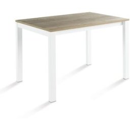 El Corte Inglés Mesa extensible con superficie laminada Ada. (70 x 110 cm) Blanco / Halifax natural