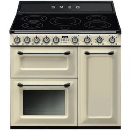 SMEG Cocina compacta con placa de gas con 5 zonas y 3 cavidades para horno - TR93IP2. Crema