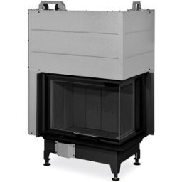 ROMOTOP Chimenea Leña Heat E2G65-40 Esquinera Derecha. Negro / Gris