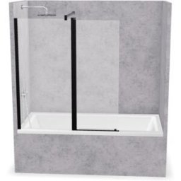Profiltek Mampara de bañera con panel frontal Hada Plus HP-106 . Negro mate