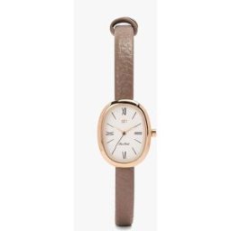 Parfois Reloj de mujer redondo con cierre de hebilla en liso. Topo