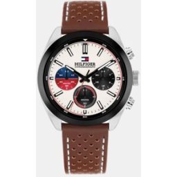 Tommy Hilfiger Reloj de hombre Hudson 1710765 de piel marrón. Beige