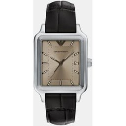 Giorgio Armani Reloj de hombre ar11756 de piel con cierre de hebilla. Marrón oscuro
