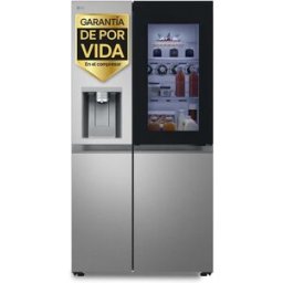 LG Frigorífico americano Smart Inverter Compressor, 179 cm, Door in Door, con dispensador, inox- GSXE81PYBD. Acero antihuellas