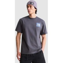 The North Face Camiseta holgada con estampado gráfico para hombre Mountain Escape . (S) Gris