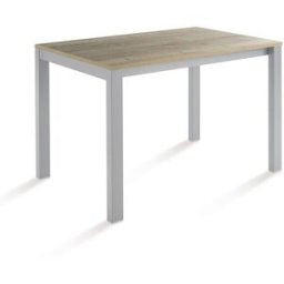 El Corte Inglés Mesa extensible con superficie laminada Ada. (70 x 110 cm) Aluminio / Halifax natural