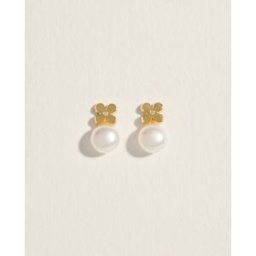 El Corte Inglés Pendientes de niña de oro con perlas. Blanco