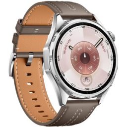 Huawei Watch GT 6 46mm correa efecto piel gris Smartwatch. Gris