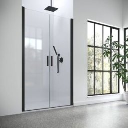 Profiltek Mampara de ducha frontal Hada Plus HP-307 . (De 77 a 81 cm) Negro mate