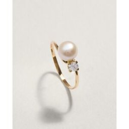 El Corte Inglés Anillo de niña de oro con perla y circonita. (10) Blanco