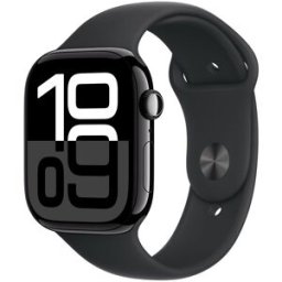 Apple Watch Series 10 GPS + Cellular 46mm Aluminio Negro Azabache con correa Deportiva Negra M-L. Negro Azabache