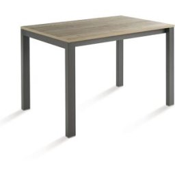 El Corte Inglés Mesa extensible con superficie laminada Ada. (70 x 110 cm) Grafito / Halifax natural