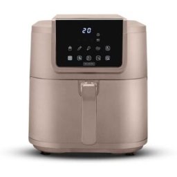 Bourgini Freidora de aire libre de PFAS Health fryer Slim con cesta de Cerámica ECO de 8 L. Beige