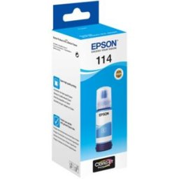 Epson Botella de tinta original EcoTank 114 cian (T07B240). Cian