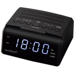 Sunstech Radio reloj despertador FRD35UBK. Negro