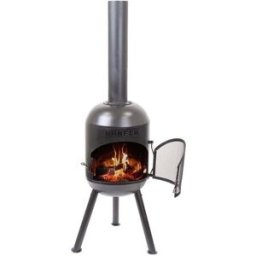 BONFEU Chimenea de Leña Exterior Bonsolo Black. Negro