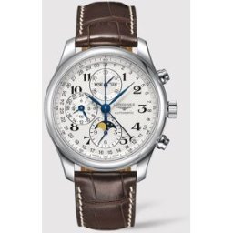 Longines Reloj de hombre L27734783 The Master Collection automático de piel marrón. Plateado