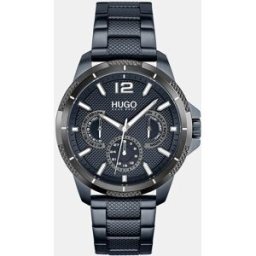 HUGO Reloj de hombre 1530194 multifunción de acero azul. Azul