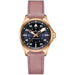 Hamilton Reloj de mujer automático Khaki Aviation Pilot de 36 mm H76245840 con correa de piel. Rosa