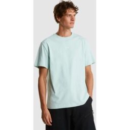 The North Face Camiseta holgada con logotipo central para hombre Essential . (XS) Azul claro