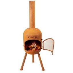 BONFEU Chimenea de Leña Exterior Bonsolo Corten. Óxido