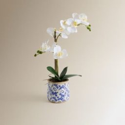 El Corte Inglés Planta artifical Orquídea en maceta vintage . Blanco