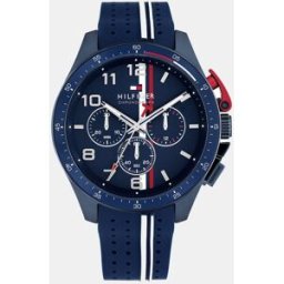 Tommy Hilfiger Reloj de hombre Bank 1792169 cronógrafo de silicona azul. Azul