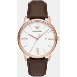 Giorgio Armani Reloj de hombre ar11572 de piel con cierre de hebilla. Marrón