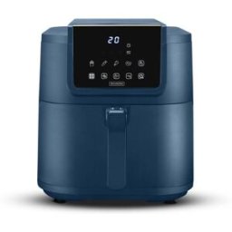 Bourgini Freidora de aire libre de PFAS Health fryer Slim con cesta de Cerámica ECO de 8 L. Azul