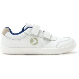 Boomerang Zapatillas training infantil en piel con velcro FLEX Barefoot. (26) Blanco roto