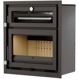 FM CALEFACCIÓN Insertable Leña 70 cm I-170 H Sin Turbinas Horno Cerrado en Inox. Bandeja Horno de 50 cm.. Negro