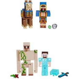 Minecraft Pack 2 figuras articuladas de juguete con cubos de papel para construir Vanilla modelos surtidos.