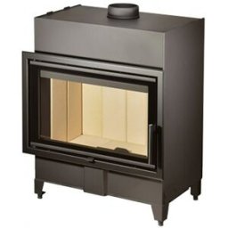 ROMOTOP Chimenea Leña Heat F66-41 Slim Frontal. Negro