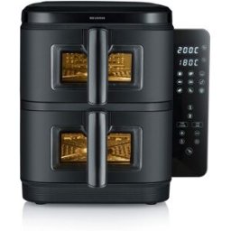 Severin Freidora doble de aire caliente FR 2468 2800 W con 9 Programas y capacidad de 11 litros. Negro