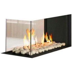 NORA FLAMES Chimenea Gas Natural Pano 650 Modelo Separador de Ambientes. Negro