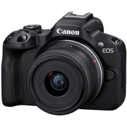 Canon Cámara Evil EOS R50 + Objetivo RFS 18-45 mm F4.5-6.3 IS STM. Negro