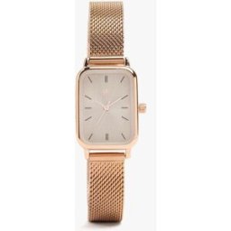 Parfois Reloj de mujer de acero inoxidable cuadrado en oro rosa. Dorado