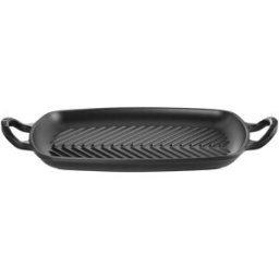 Le Creuset Parrilla rectangular grill de hierro fundido . Negro