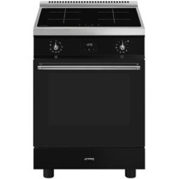 SMEG Cocina compacta con placa inducción y horno eléctrico -. Negro