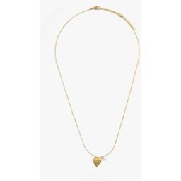 Parfois Collar con baño de oro de 18 k corto con detalle de corazón con perla decorativa. Blanco