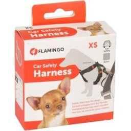 Flamingo Arnés de seguridad para el coche para perros Duma. (XS) Negro