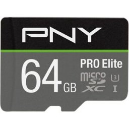 PNY Tarjeta de memoria MicroSD PRO Elite 64GB. Gris / Negro