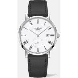 Longines Reloj de mujer The Elegant Collectioin L48124110 automático de cuero vegetal negro. Blanco