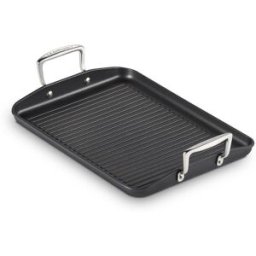 Le Creuset Parrilla grill rectangular de Aluminio Antiadherente con asas . (35 cm) Negro