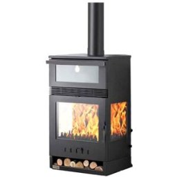 Teba Estufa de Leña TKS15 12 kW con Horno. Negro