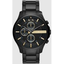 Giorgio Armani Reloj de hombre de acero inoxidable con cronógrafo. Negro