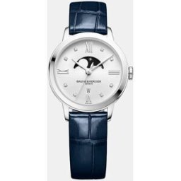 Baume & Mercier Baume & Mercier - Reloj de mujer Classima M0A10329 de piel azul y diamantes. Azul