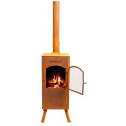 BONFEU Chimenea de Leña Exterior Boncarré Corten. Óxido
