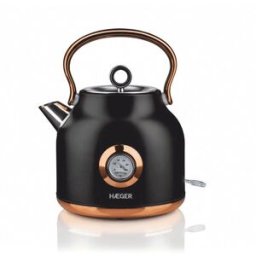 Haeger Hervidor Eléctrico Art deco Black 2200W con medidor de temperatura. Negro
