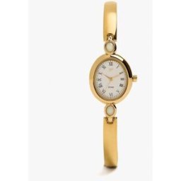 Parfois Reloj de mujer redondo con correa rígida en liso. Dorado